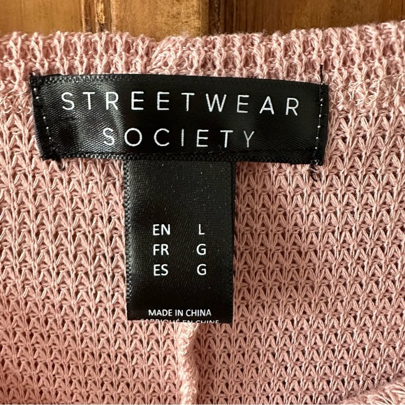 Streetwear Society Dolman Sleeves Long Sleeve Top Peach Pink Knit - Large - Picture 4 of 17